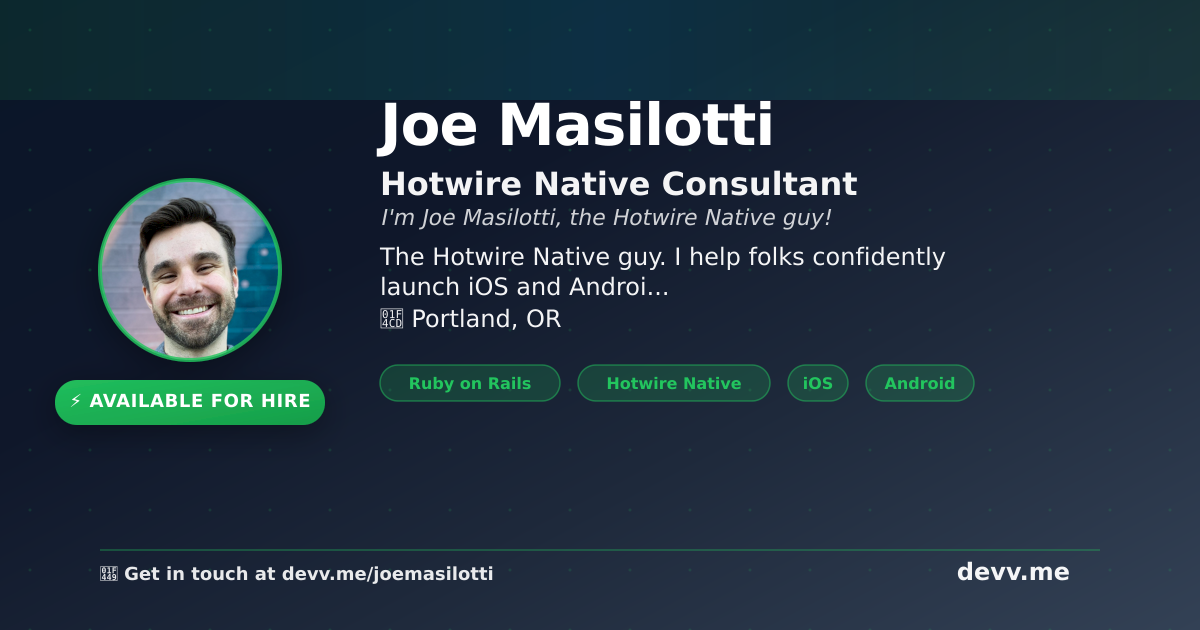 Joe Masilotti - Professional Profile